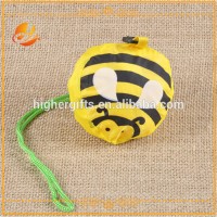 Yellow Little bee customized animal design shaped 190D polyester foldable shopping bag