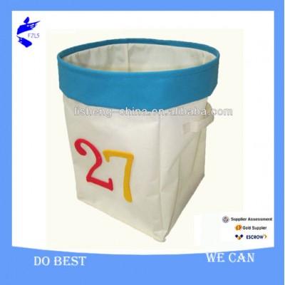 Folding Polyester Canvas Laundry Hamper with numer