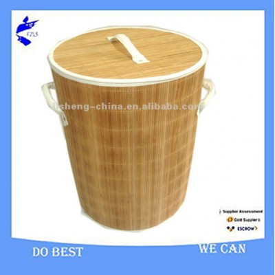 Bamboo Round Laundry Storage Basket